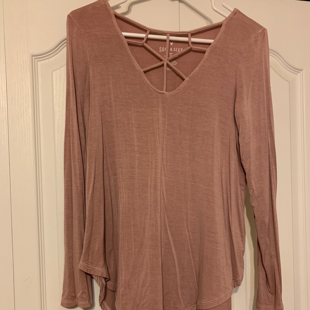 soft & sexy american eagle crossy-front longsleeve